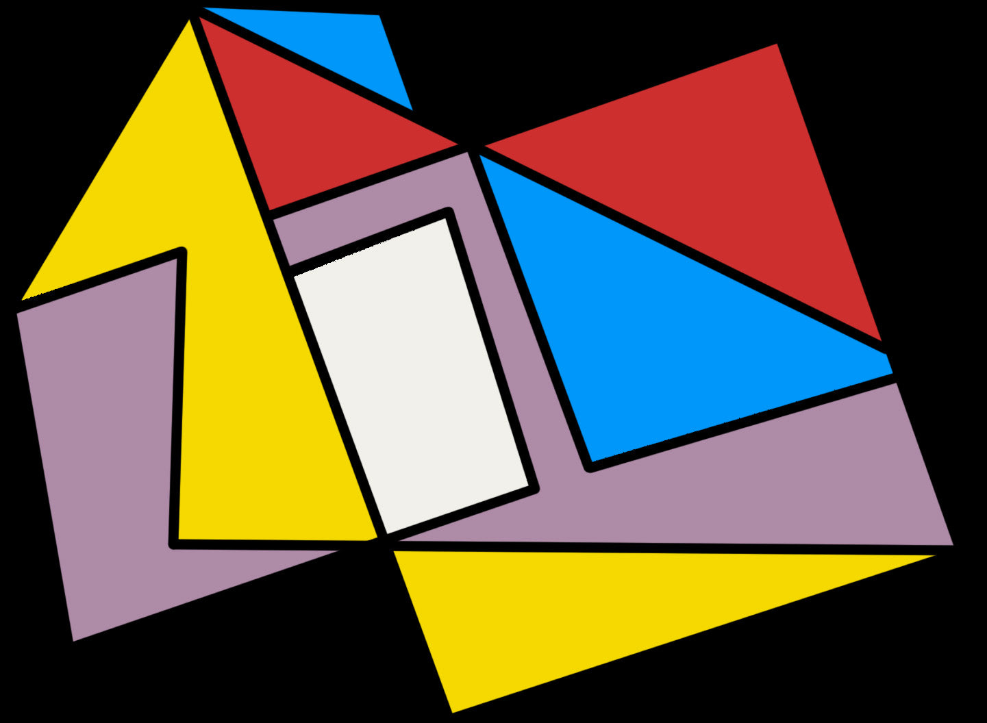 Digital Download, Geometric Overlapping Shapes (Red, Yellow, Blue, Purple)