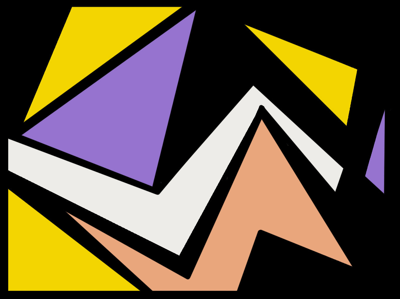Digital Download, Abstract Graphic Shapes (Purple, Yellow, Peach)