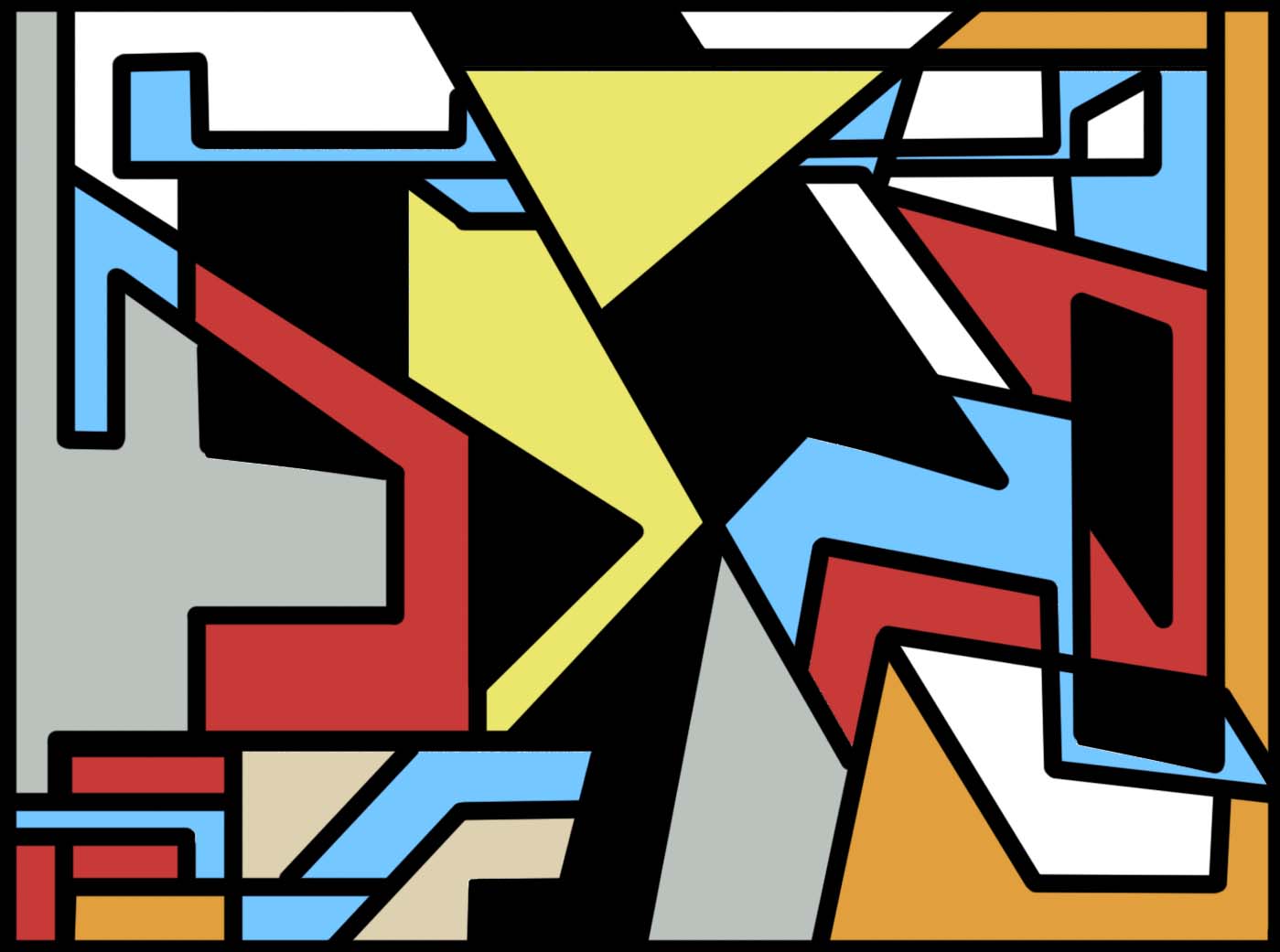 Digital Download, Triangular Abstraction (Red, Yellow, Blue, Orange, Black/White)
